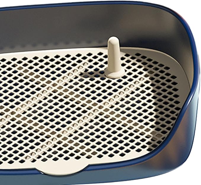 Pet Dog Toilet Puppy Training Potty Tray Portable for Cat Training Pad Holder with Protection Wall Litter Box Trainer Corner, Blue S