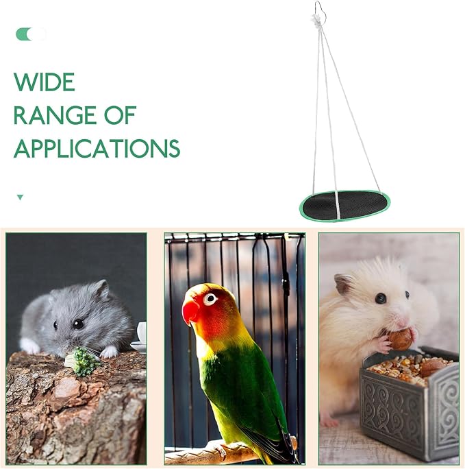 Beavorty Chameleon Pet Hanging Hammock Mesh Bed Cotton Swing for Hamsters Reptiles Squirrels and Birds Cage Accessories Green Clip Design