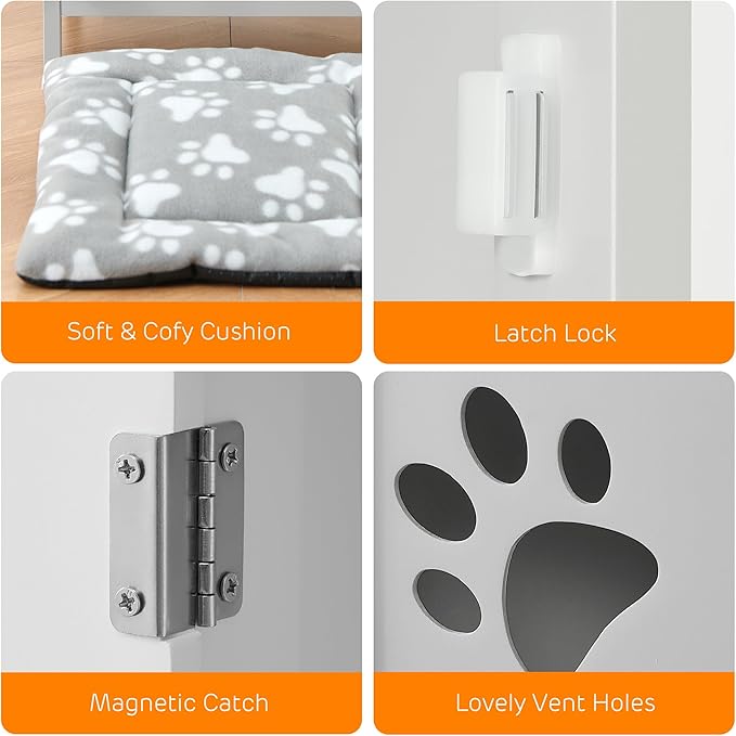 IDEALHOUSE Cat Litter Box Enclosure - Cat House & Side Table | Hooded Hidden Pet Box | Cats Furniture Cabinet | Pet Crate | Cat House Night Stand for a Cozy Home, Pet Cabinet Side Table for Cats