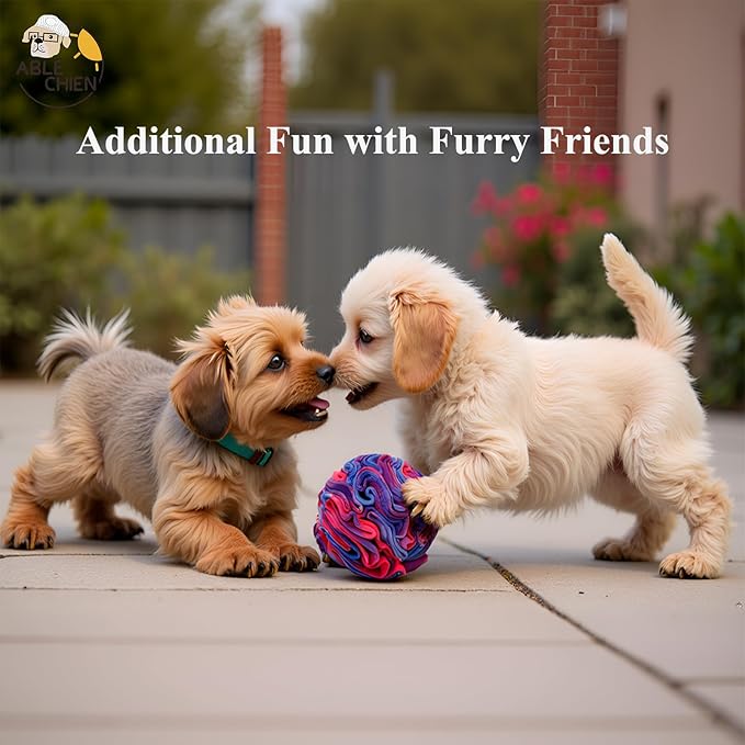 Ablechien Snuffle Ball for Dogs, Sniffle Interactive Treat Toy, Washable Puppy Treat Toy, Foraging Puzzle Ball Toy, Mind Games for Dogs, Enrichment Dog Toys