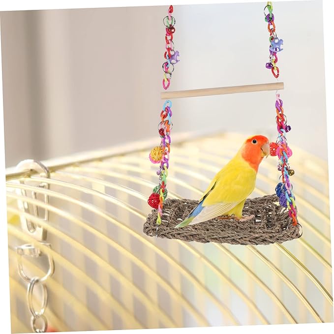 BESPORTBLE 1set Funny Bird Hammock Toy for Cockatiel Parrot Swing Perch Climbing Hammock for Pets Decorative and Comfortable Bird Cage Accessory