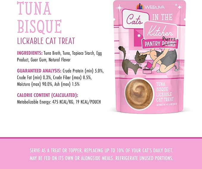 Weruva Cats in the Kitchen Pantry Pours, Tuna Bisque, 1.4oz Pouch, Pack of 12