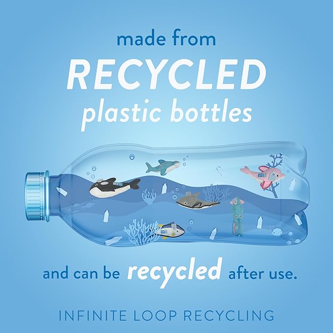 Spunky pup Clean Earth Plush Dog Toy with Squeaker - Recycled, Eco-Friendly, Floats for Beach, Lake, Pool - Giraffe