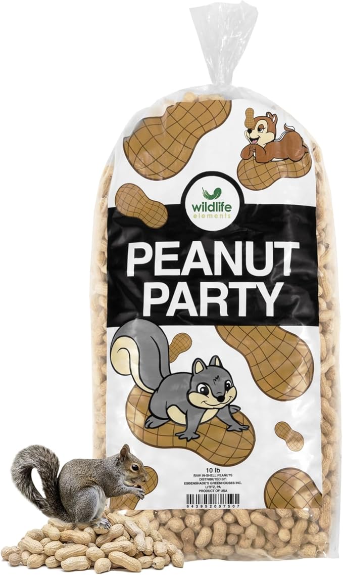 Wildlife Elements Peanut Party Unprocessed, Raw in-Shell Peanuts Wildlife Animal Food, 10lb - Rich in Protein, Healthy Fats, and Essential Nutrients for Birds, Squirrels and Waterfowl