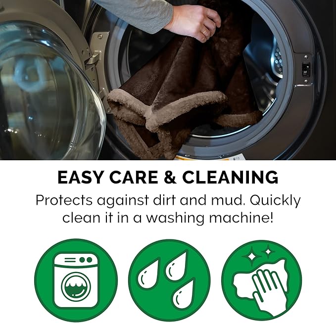 Furhaven Waterproof & Self-Warming Throw Blanket for Dogs & Indoor Cats, Washable & Reflects Body Heat - Soft-Edged Terry & Sherpa Dog Blanket - Espresso, Medium