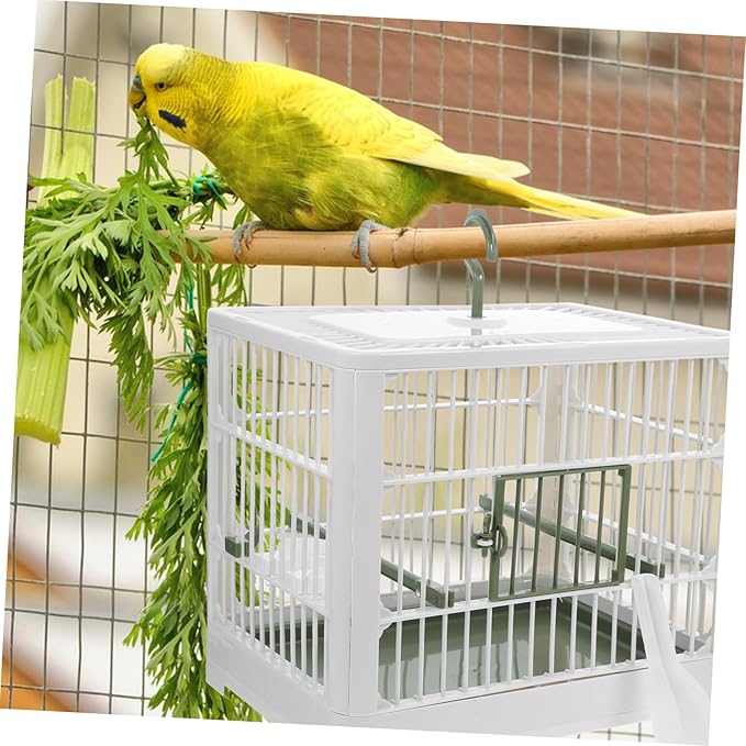 Hemoton Portable Bird Travel Cage for Parrots Compact Foldable Carrier with Stand for Parakeets and Small Birds Easy to Breathable Design with Ventilation
