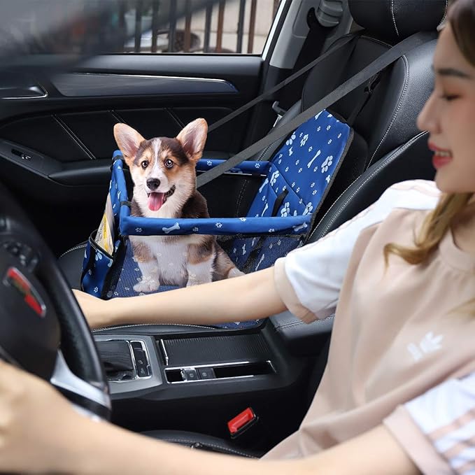 Myuilor Pet Dog Car Booster Seat Carrier,Portable Foldable Carrier with Seat Belt for Dog Cat up to 30lbs …