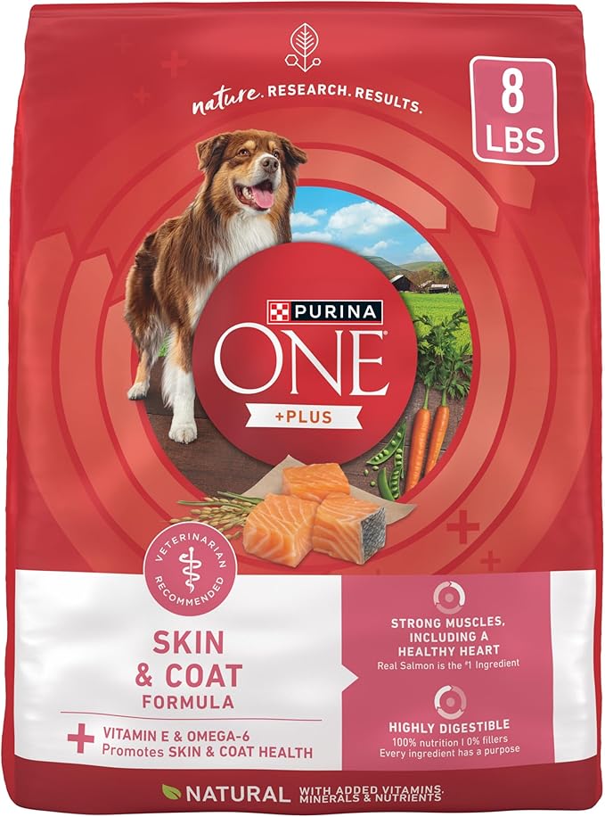 Purina ONE Natural, Sensitive Stomach Dry Dog Food, +Plus Skin & Coat Formula - 8 lb. Bag