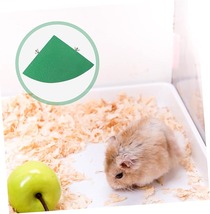 Fan Shape Frosted Wooden Pet Cage Platform for Small Animals Decoration for Hamsters Parrots Squirrels and Gerbils Durable Chew Design Random Color