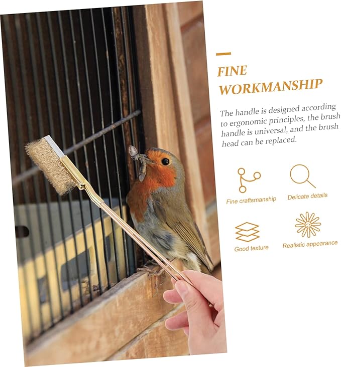 POPETPOP 1 Set Extra Long Handle Bird Cage Cleaning Brush Sturdy Wire Brush for Cage Maintenance for Bird Droppings Hard to Reach Areas for Pet Owners
