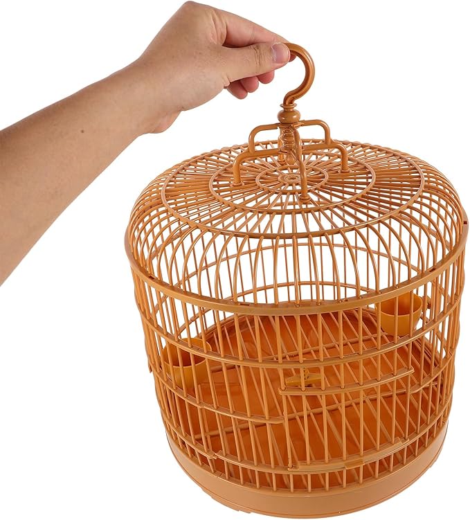 Luxshiny Hanging Bird Cage for Small Parakeets and Parrots, 29.5-inch Dome Top Decorative Outdoor Birdcage with Portable Handle, Suitable for Small to Medium Pet Birds