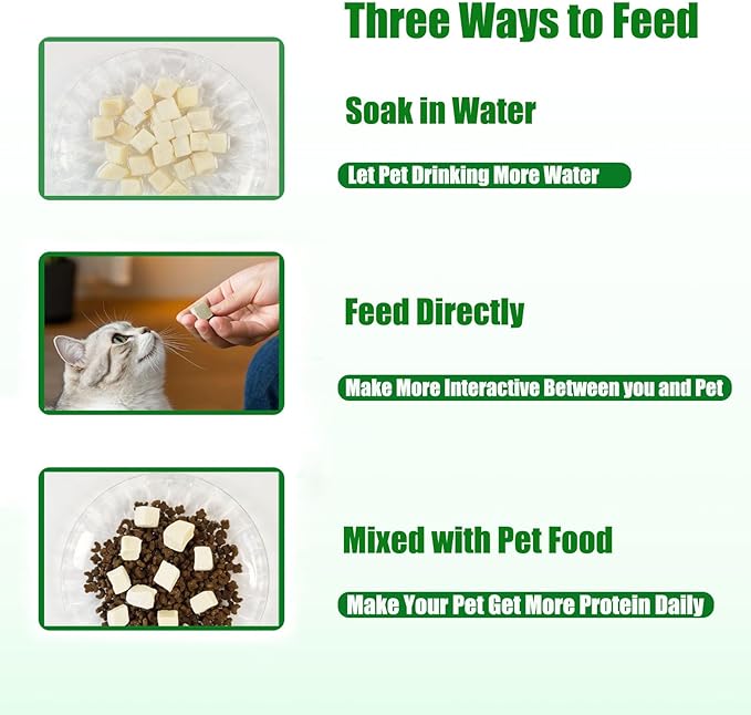 Freeze Dried Chicken Raw Cat and Dog Treats, Healthy Single Ingredient Chicken Breast Cube High Protein Weight Control Traing Treats for Small Dogs Cats Food