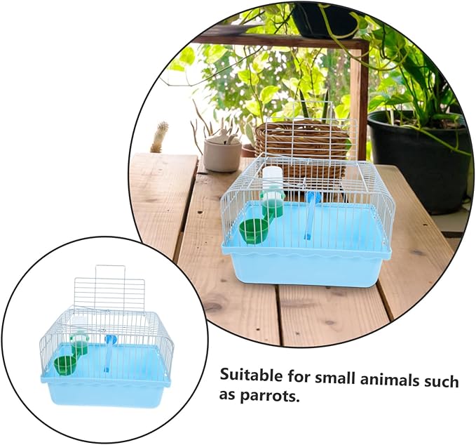 Portable Multi-Functional Bird Carrier Cage for Parrots and Small Animals Spacious Abs and Iron Travel Cage with Comfortable Interior Sturdy Design for Easy Transport Random Color
