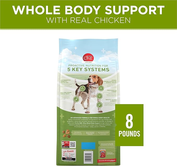 Purina ONE Plus Whole Body Support with Chicken Dry Dog Food - 8 lb. Bag