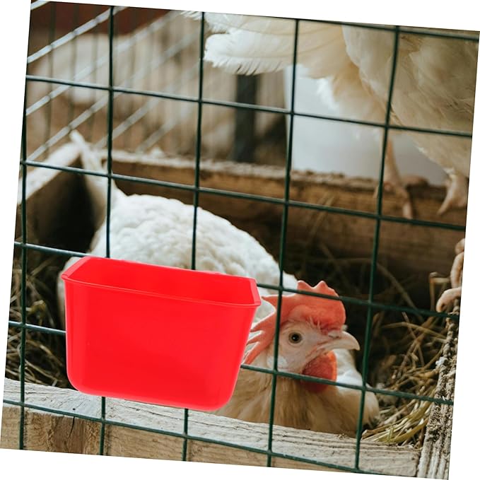 SUPVOX 4pcs Hanging Bird Cage Feeding Cups 12.5 * 9.5 * 6CM Sturdy Rabbit Water Bowl Chicken Coop Feeder PET Food and Water Bowls for Small Animals