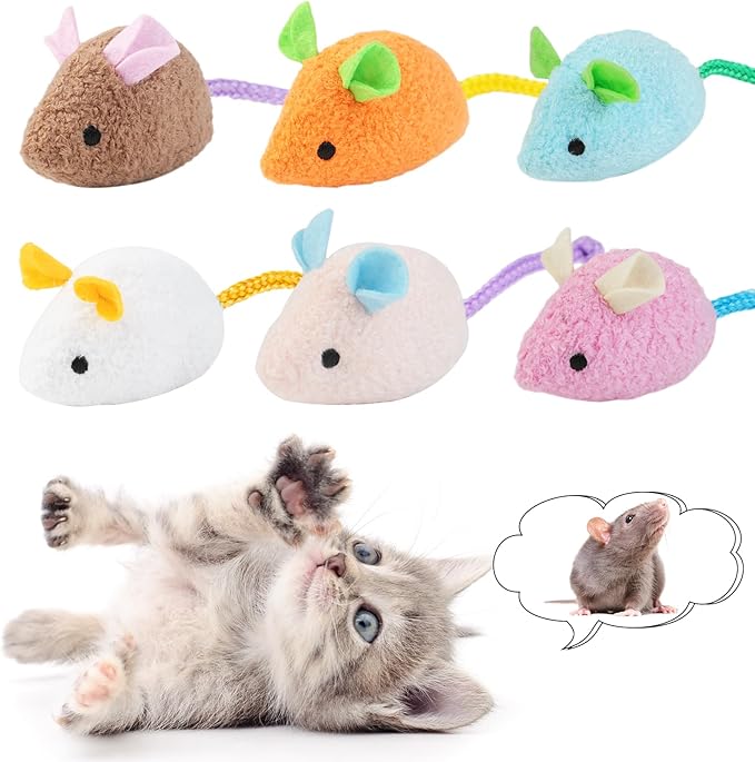 Interactive Cat Toy Set - 6 Pcs Plush Catnip Toys, Cute and Realistic Design for Engaging Pet Play