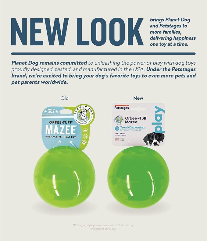 Outward Hound Orbee-Tuff Mazee Interactive Dog Puzzle Toy, Treat Dispensing Slow Feeder Ball, Green, 4.7-Inch