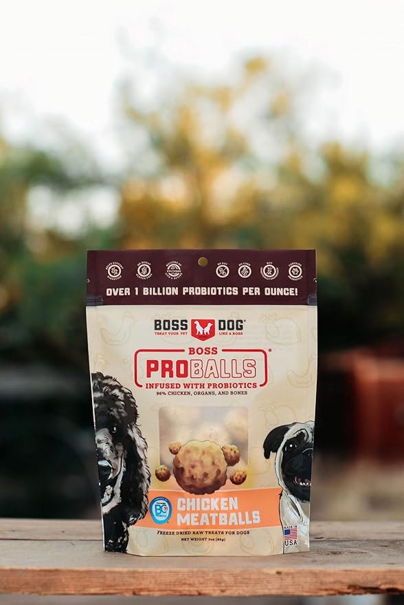 Boss Dog Boss Proballs Meatball Treats for Dogs & Cat, Chicken Recipe, 3 oz Bag (Bag of 2)