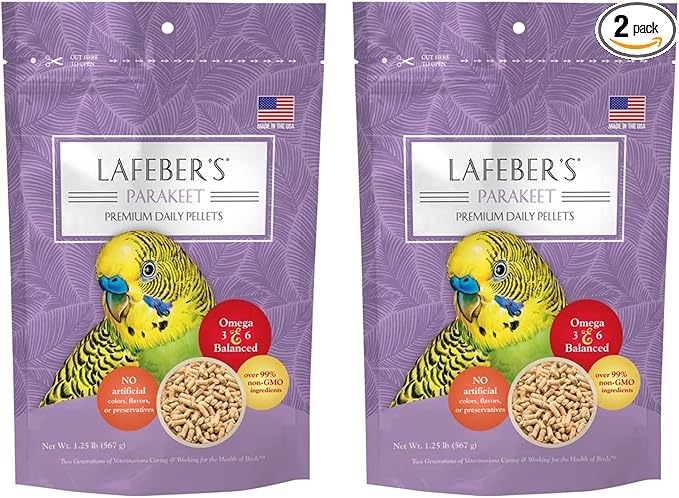 LAFEBER'S Parakeet Pellets (Classic, 1.25 Ib Pack of 2)