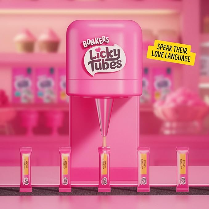 Bonkers Licky Tubes Tuna Flavored Wet Lickable Treats for Cats, 4 Pack (Pack of 15)
