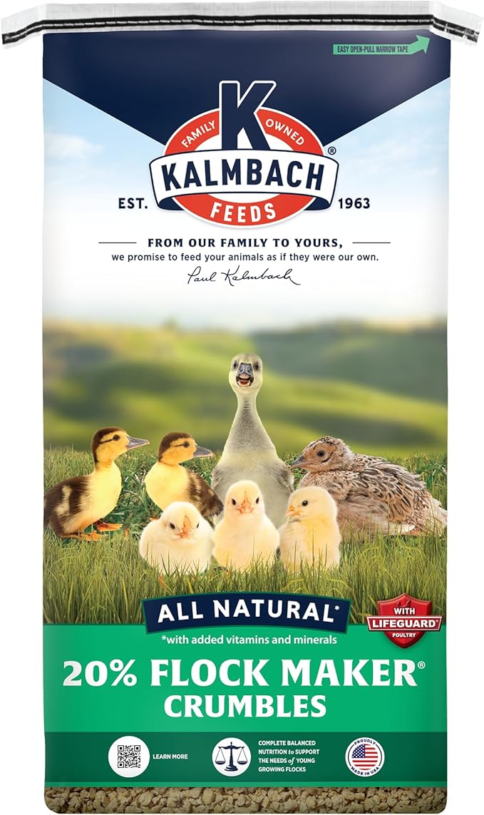 Kalmbach Feeds 20% Flock Maker Crumbles for Mixed Flocks of Poultry, 50 lb