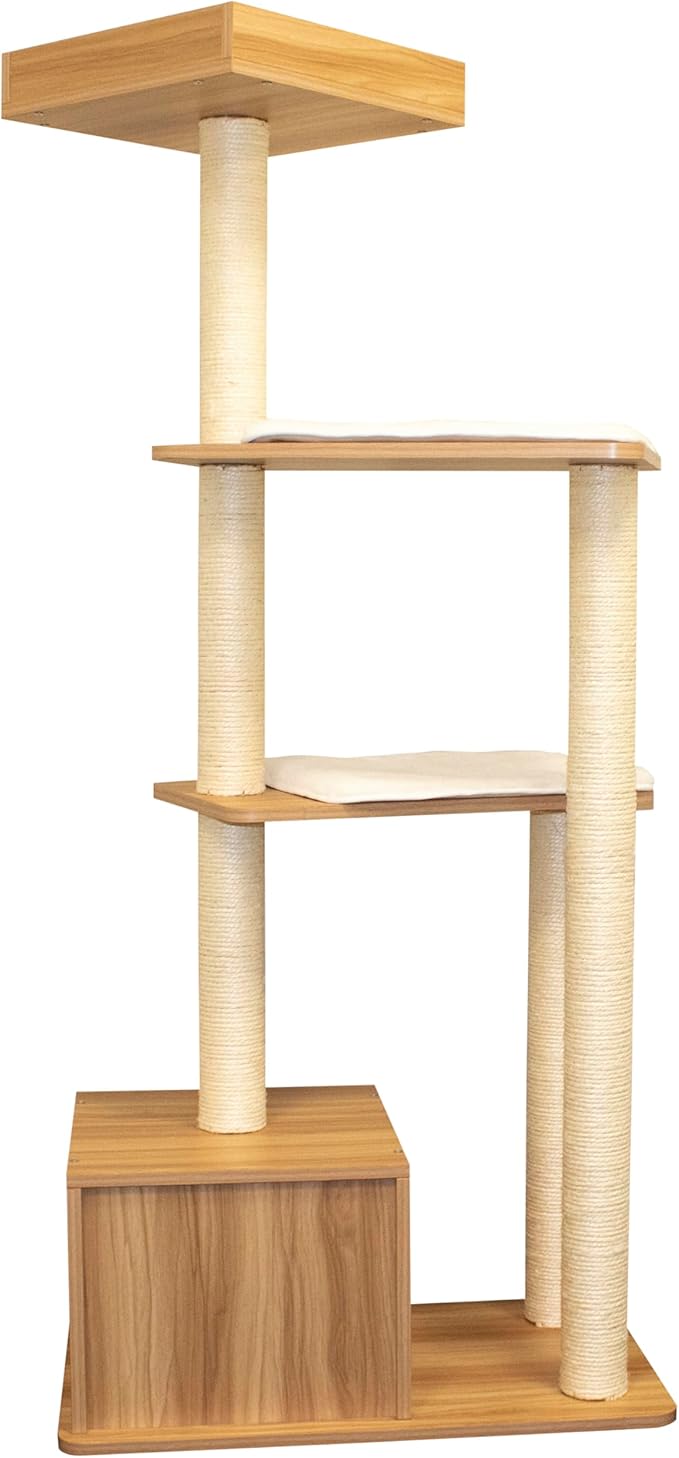 Penn-Plax Modern Cat Tree Tower | with Scratching Post | for Indoor Cats (CATF230)
