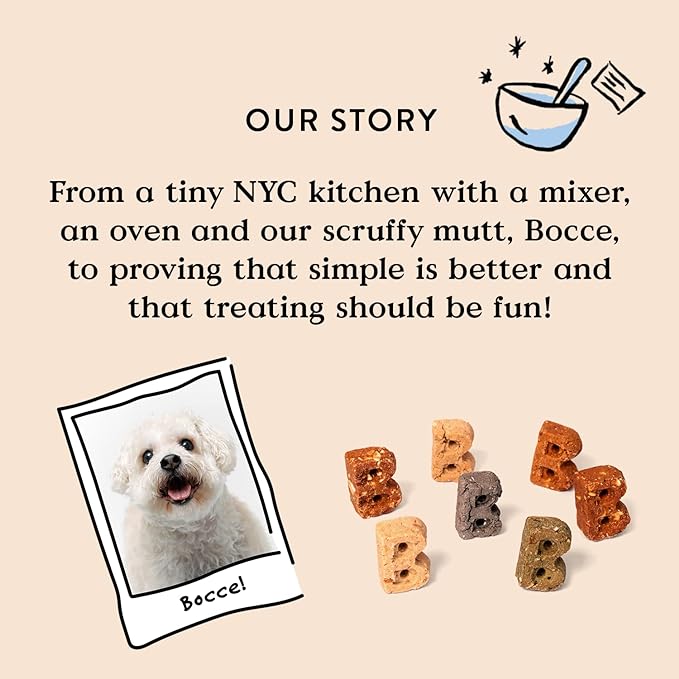Bocce's Bakery Oven Baked Say Moo Treats for Dogs, Wheat-Free Everyday Dog Treats, Made with Real Ingredients, Baked in The USA, Natural Soft & Chewy Cookies, Beef & Cheddar Recipe, 6 oz