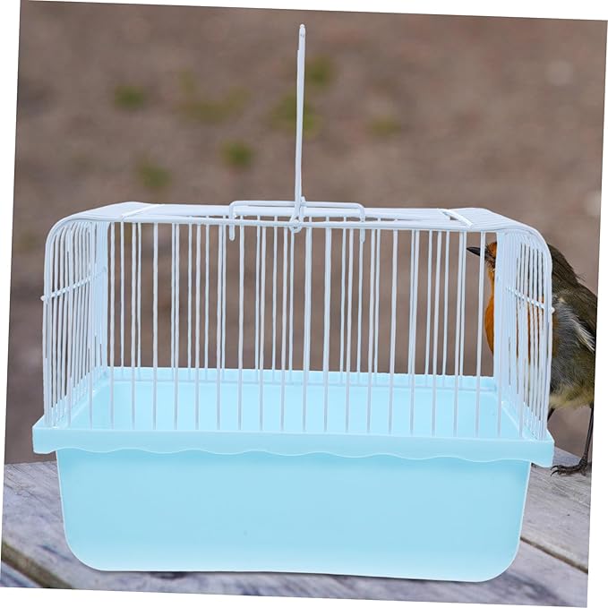SUPVOX Portable Small Bird Travel Cage Lightweight Carrier for Lovebirds Parakeets and Cockatiels with Transparent Observation Window Versatile Indoor Outdoor Use for Small