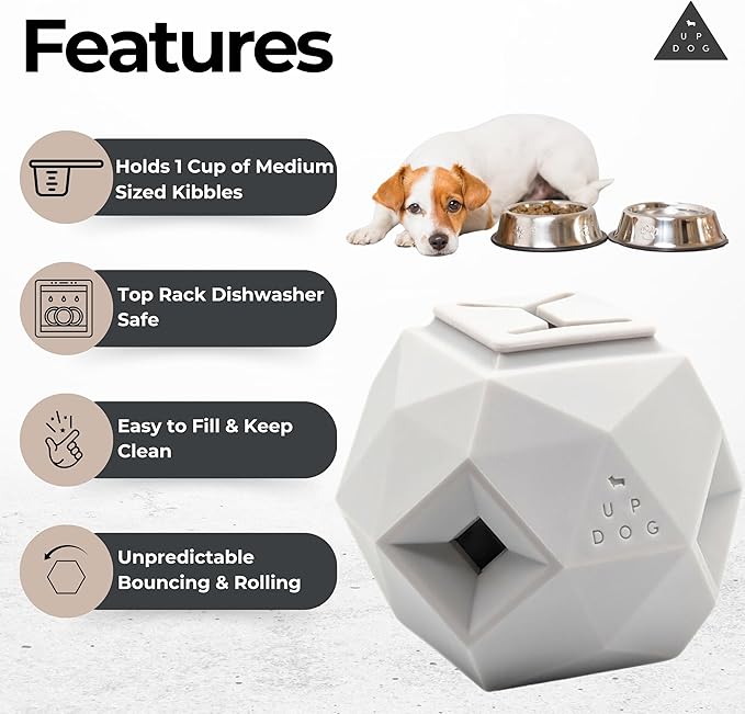 Treat Dispensing Balls for Medium Dogs and Cat Treat Dispenser Toy Interactive for Self-Play Improves Oral Hygiene, Mental Simulation, and Bordem Buster, Simple and Effective Food Toy (3.6 x 3.6 in)