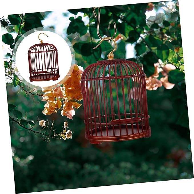 VICASKY Hanging Bird Cage Decorative Retro Birdcage with for Parrots and Small Birds for Home Decor and with Lock Buckle