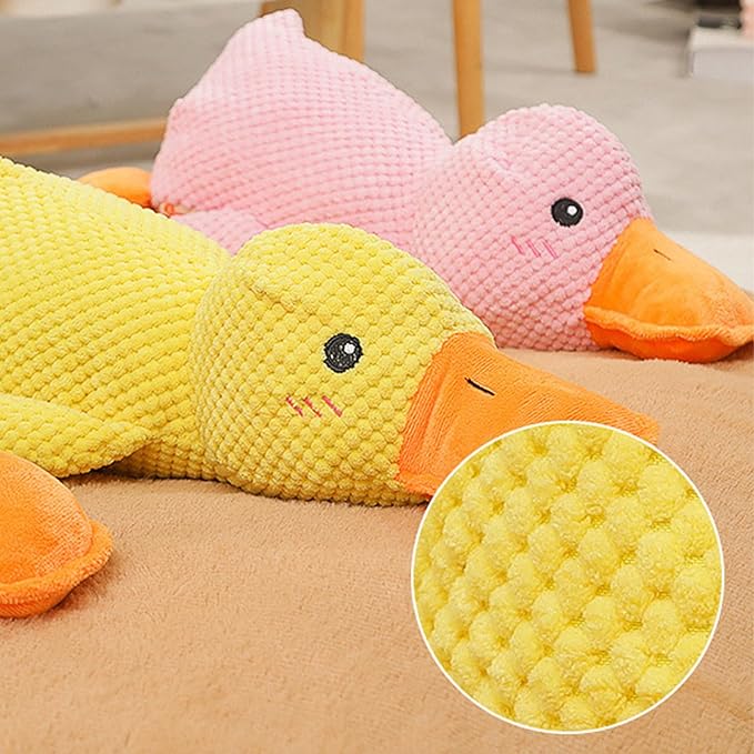 Squeaky Duck Dog Toys Pet Comfort Toy with Quack-Quack Accompany to Sleep Stuffed Toy for Small Dogs and Cats (Yellow, Small Size)