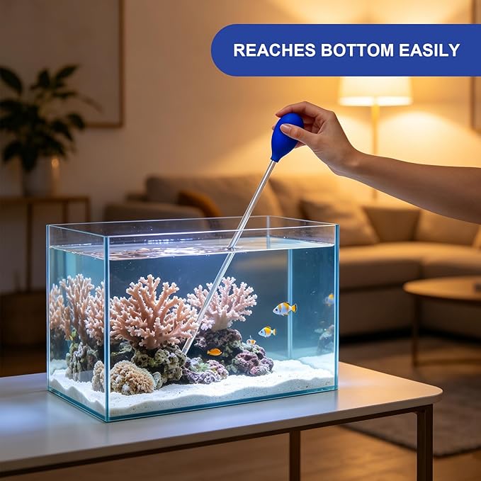 2 Pcs 18.5" Long Coral Food Feeder Pipette – Aquarium Cleaning Tools & Spot Feeding Tube for Fish Tank Marine Reef, Long Syringe for Aquatic Plant Spider Snake Lizard Axolotl Accessories (2)