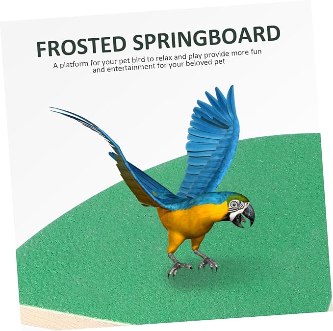 SUPVOX Fan Shape Frosted Wooden for Small Pets Durable Platform for Hamsters Parrots and Squirrels Chew Pet Cage Accessory Random Color