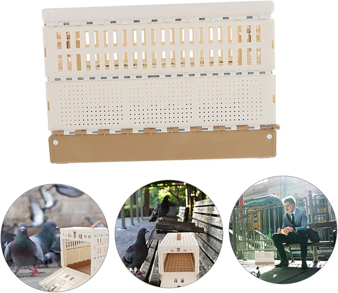 POPETPOP Foldable Plastic Pigeon Cage with Handle and Removable Tray Portable Pet Nest House for Training Domestication and Transportation of Small Birds Rabbits and Kittens