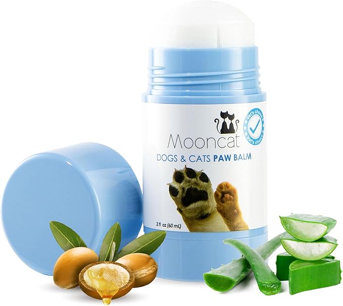 Mooncat Cat Paw Balm – Cat-Specific Paw & Nose Moisturizer for Dry Cracked Pads, Fast Absorbing Lick Safe Natural Botanical Care, Non Greasy Fragrance Free Protection & Repair - 2oz (60ml)