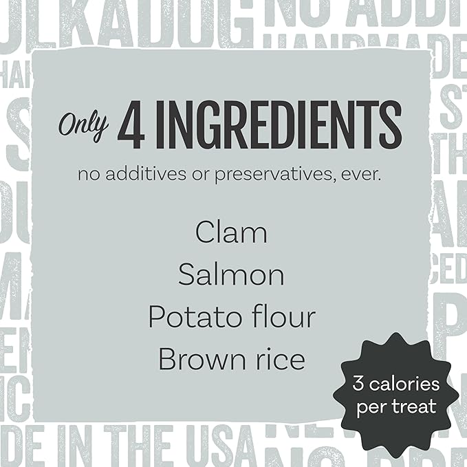 Polkadog Clam Chowda Crunchy Training Bits - All Natural, Limited Ingredient, Premium Training Treats for Dogs, High in Omega-3. Great for Allergies, Handcrafted in USA - 7oz (1pk)