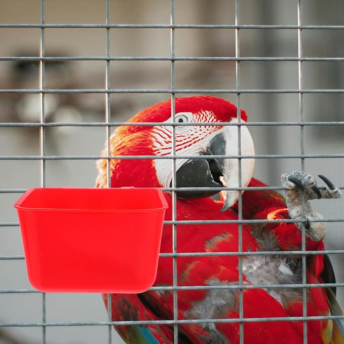 Abaodam 4pcs Thickened Bird Cage Feeding Bowl Versatile Pet Water Cup Crate Food Bowl for Birds Rabbits Poultry