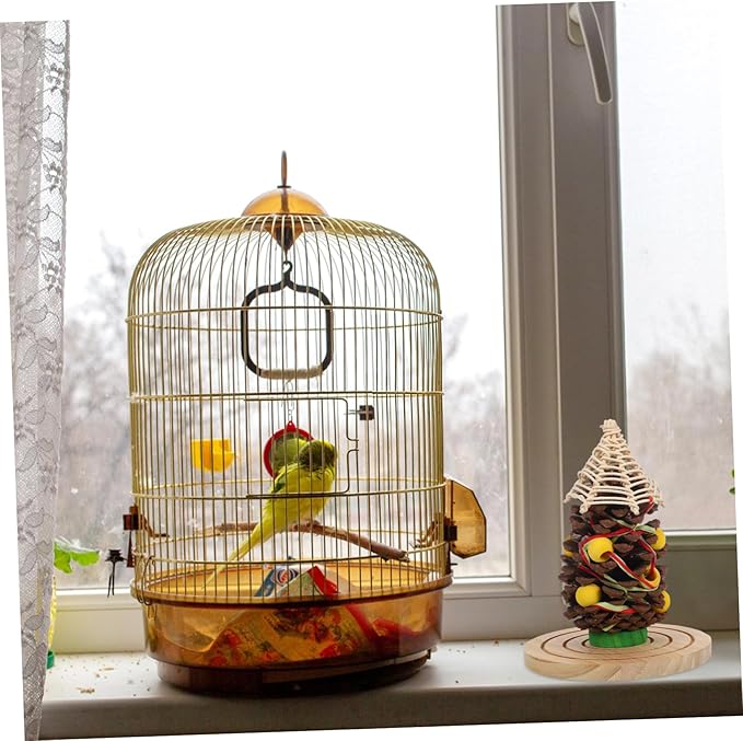 HANABASS Natural Pinecone Chewing for Parrots and Hamsters Durable Bird Cage for Teeth Grinding Engaging Design for Conures Parakeets and Cockatoos