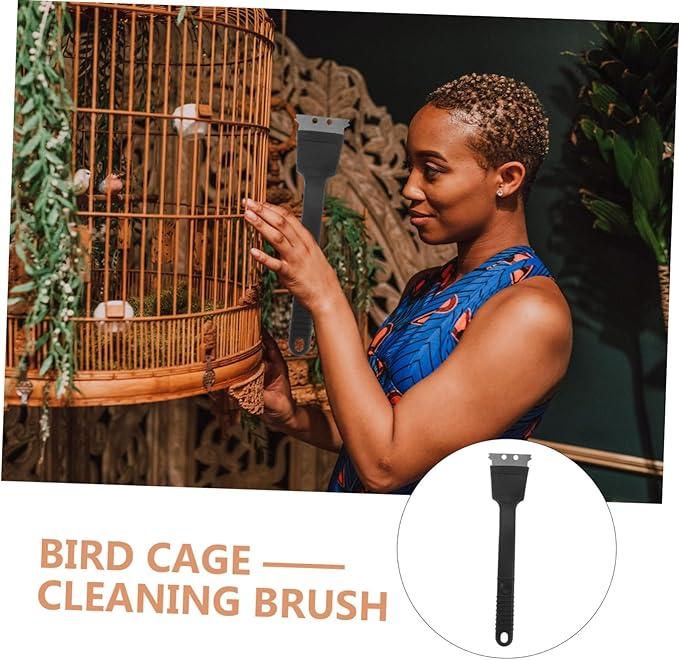 Yardwe Stainless Steel Bird Cage Cleaning Brush Scraper Bird Droppings Removal Tool for Easy Cleaning of Birdcages and Accessories