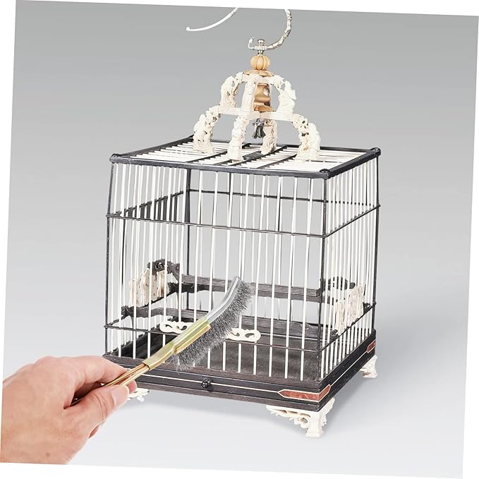ORFOFE 2pcs Handle Bird Cage Cleaning Brush Copper Wire Pet Supplies for Parrot and Birds Easy to Lightweight Design