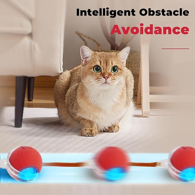New Interactive Rolling Dog Ball, 360° Smart Pet Toy Ball, Self Rolling Ball Cat Toys for Small Medium Dogs Cats, Green 1pcs