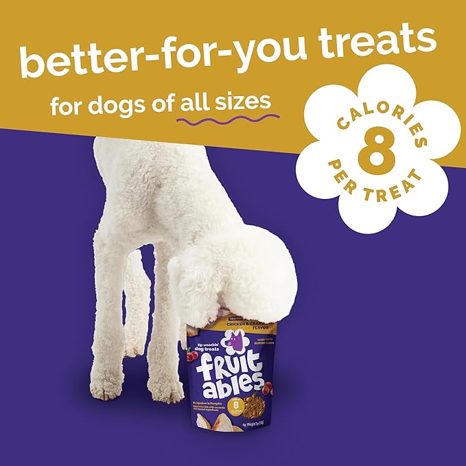 Fruitables Baked Dog Treats, Healthy Pumpkin Treat for Dogs, Low Calorie & Delicious, Made Without Wheat, Corn and Soy, Made in the USA, Allergy Friendly, Chicken and Cranberry Flavor, 12 oz
