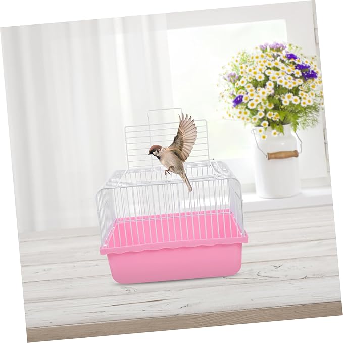 ibasenice Portable Bird Cage for Lovebirds Small Pet Carrier Cage for Travel Abs Plastic Easy to