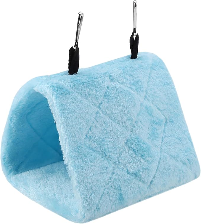 CHICIRIS Bird Hanging Tent Soft Plush Cozy Bird Hammock Winter Warm Pet Toy for Small Medium Birds (M) Indoor Use