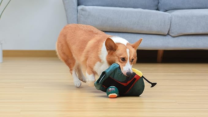 Star Wars for Pets Boba Fett Fetch It Helmet Tennis Ball Dog Toy | Fetch Toy with Ball for Dogs | Dog Toys, Crinkle Dog Toys, Fan Gifts Pet Gifts, 11 Inch (FF19191)