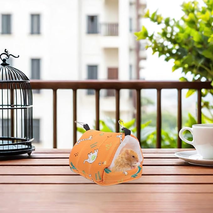 Parrot Cotton Nest Hanging Hammock for Small Pets – Thickened Winter Warm Fleece Bed 16x13x16 Cm – Hamster Sleeping House and Bird Cage Shelter for Guinea Pigs and Hedgehogs
