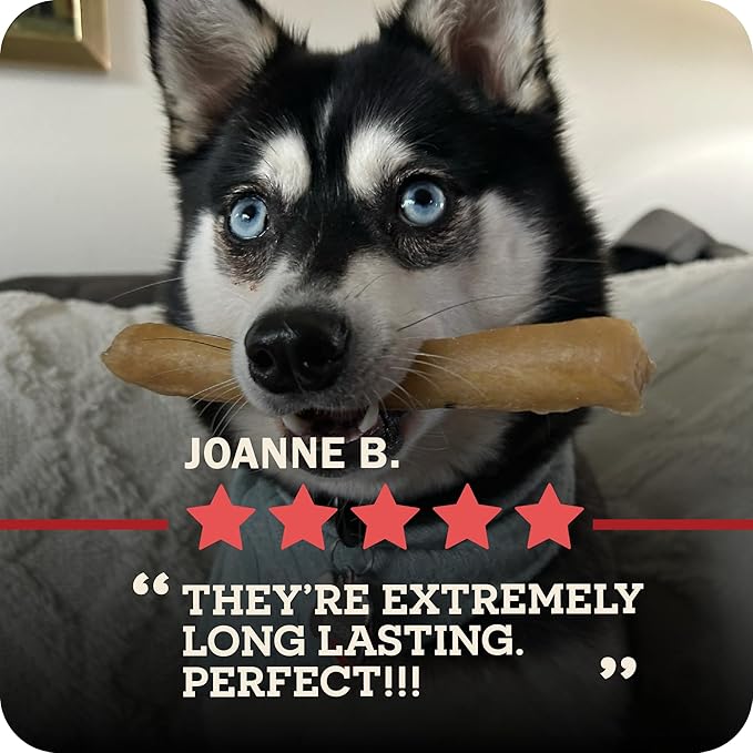 Redbarn Pet Products All-Natural Small 6" Beef Collagen Sticks for Dogs - Long Lasting Low-Odor Alternative to Traditional Rawhide & Bully Sticks - Supports Healthy Joints, Skin, & Coat - 10 Pack