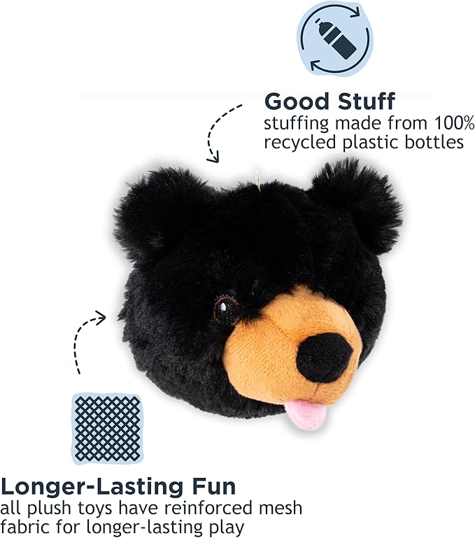 Tall Tails 2-in-1 Fetch Ball Dog Toy, Black Bear