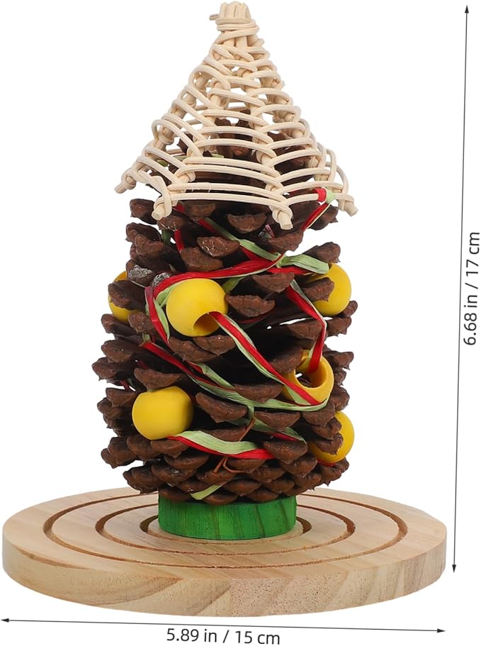 HANABASS Natural Pinecone Chewing for Parrots and Hamsters Durable Bird Cage for Teeth Grinding Engaging Design for Conures Parakeets and Cockatoos