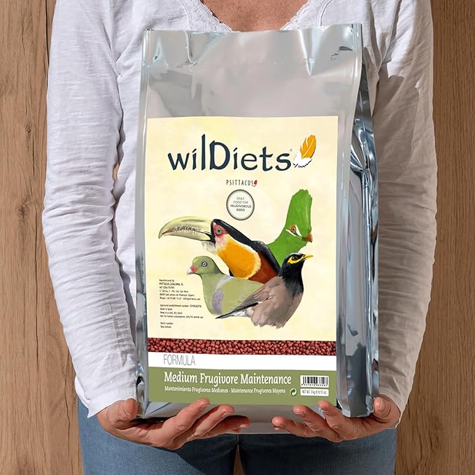 Psittacus Medium Frugivore Maintenance 6.6 lb | Low-Iron Breeding Pellet Diet for Medium Sized Fruit Eating Softbills Toucans Mynahs Turacos | Premium Food for Birds, 100% no-GMO